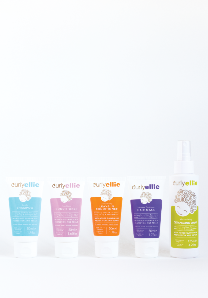 CurlyEllie: Kit de Iniciación / Viaje para el cuidado del cabello rizado