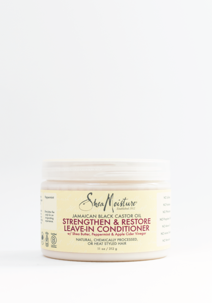 Shea Moisture: Jamaican Black Castor Oil Strengthen & Glow Leave-In Conditioner (Acondicionador Reparador Sin Aclarado para cabello rizado)
